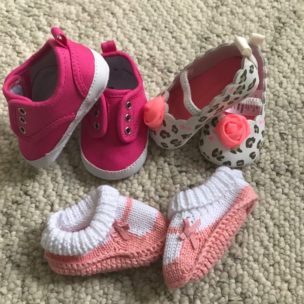 Newborn baby girl shoe lot
